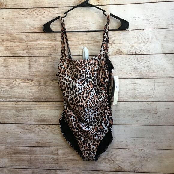 NEW WITH TAGS GOTTEX PROFILE WILD THING SWIMSUIT IN‎ LEOPARD PRINT - Picture 3 of 11